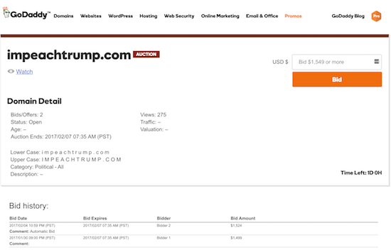 ImpeachTrump.com Domain Name