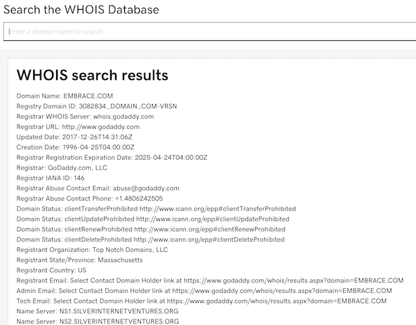 Is it possible to delete any WHOIS data from owner/admin contact?